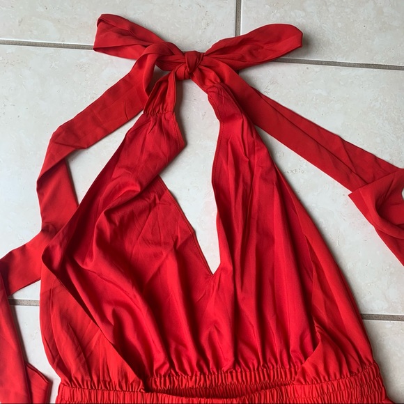 • NEW! Deep V Tie Back Mini Dress • - Picture 10 of 16